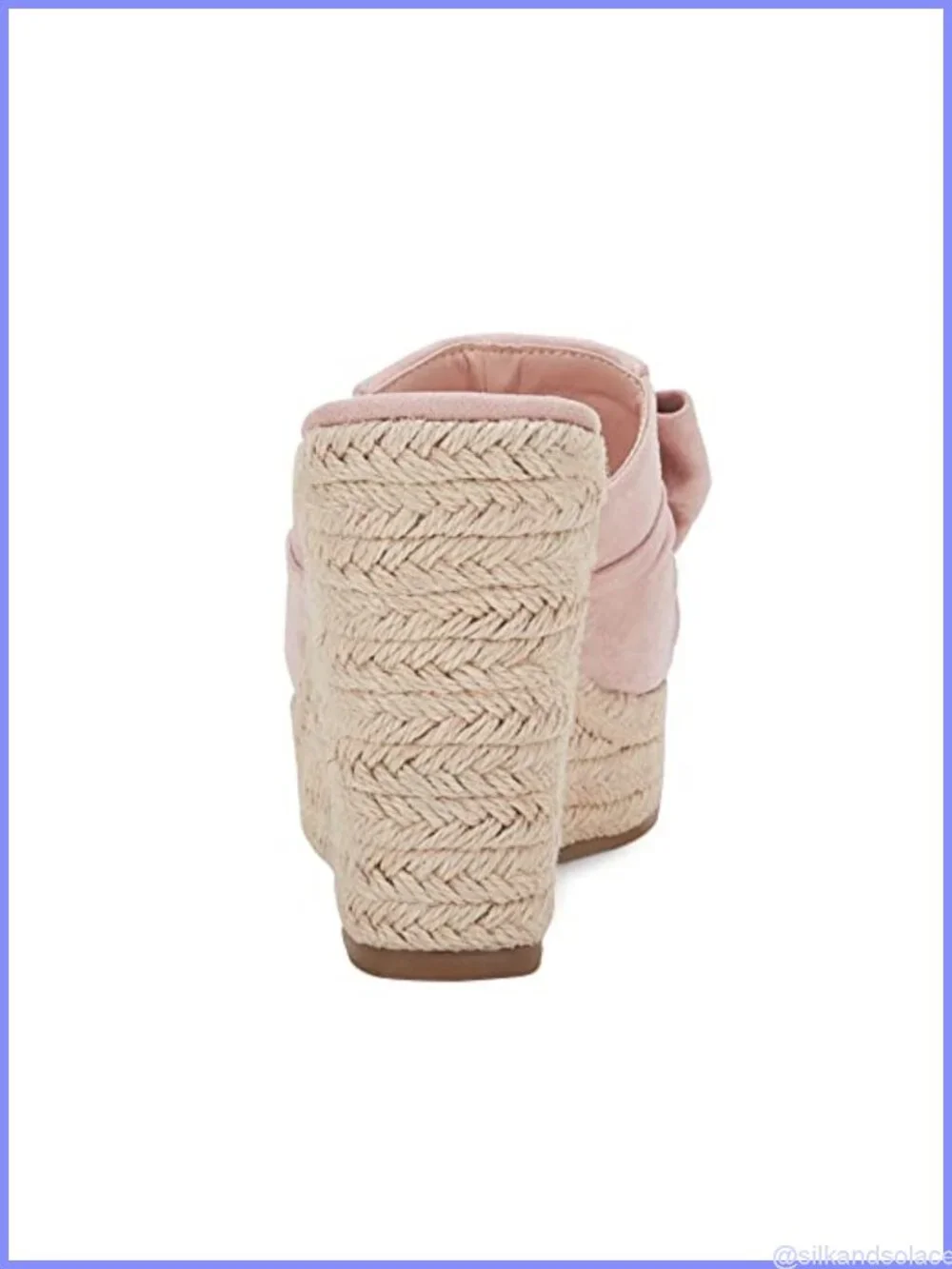 Womens Suede Faux Leather Platform Espadrille Wedge Slide Sandals Bow